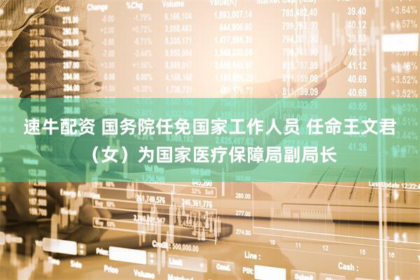 速牛配资 国务院任免国家工作人员 任命王文君（女）为国家医疗保障局副局长